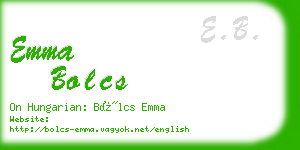 emma bolcs business card
